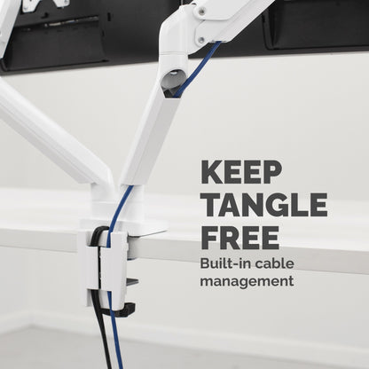 Fellowes Platinum Series Dual Monitor Arm - Monitor Mount for Two 8KG 40 Inch (White)