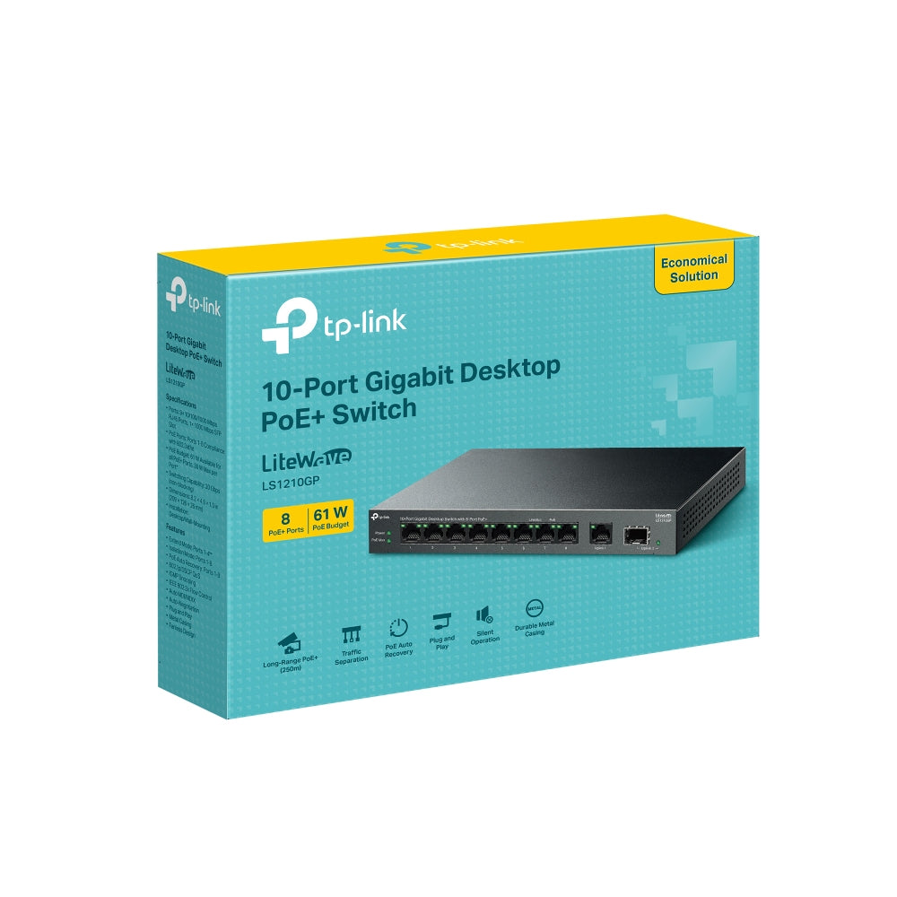 TP-LINK LiteWave 10-Port Gigabit Desktop Switch with 8-Port PoE+