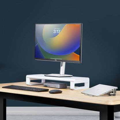 StarTech.com Ergonomic Monitor Riser Stand, Up to 33lb/15kg, Fixed height 3.5in/9cm Mount