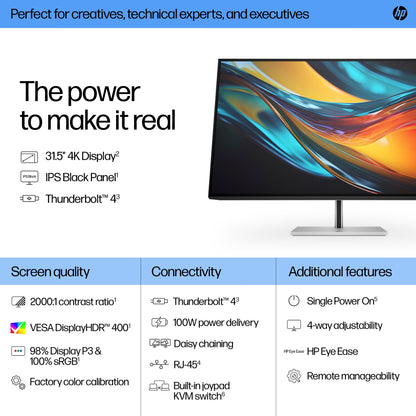 HP Series 7 Pro 732pk 31.5" 4K UHD IPS Monitor
