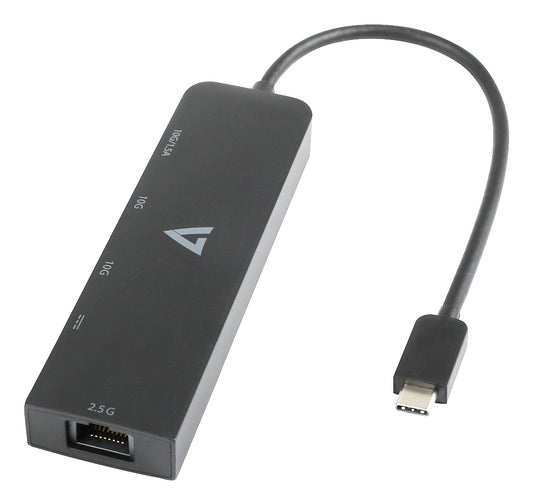 V7 2.5G Ethernet Adapter USB-C Male to USB A Female x 2, USB-C Female x1, RJ45 Hub