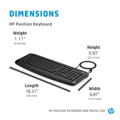HP Pavilion 200 Wired Keyboard & Mouse Combo