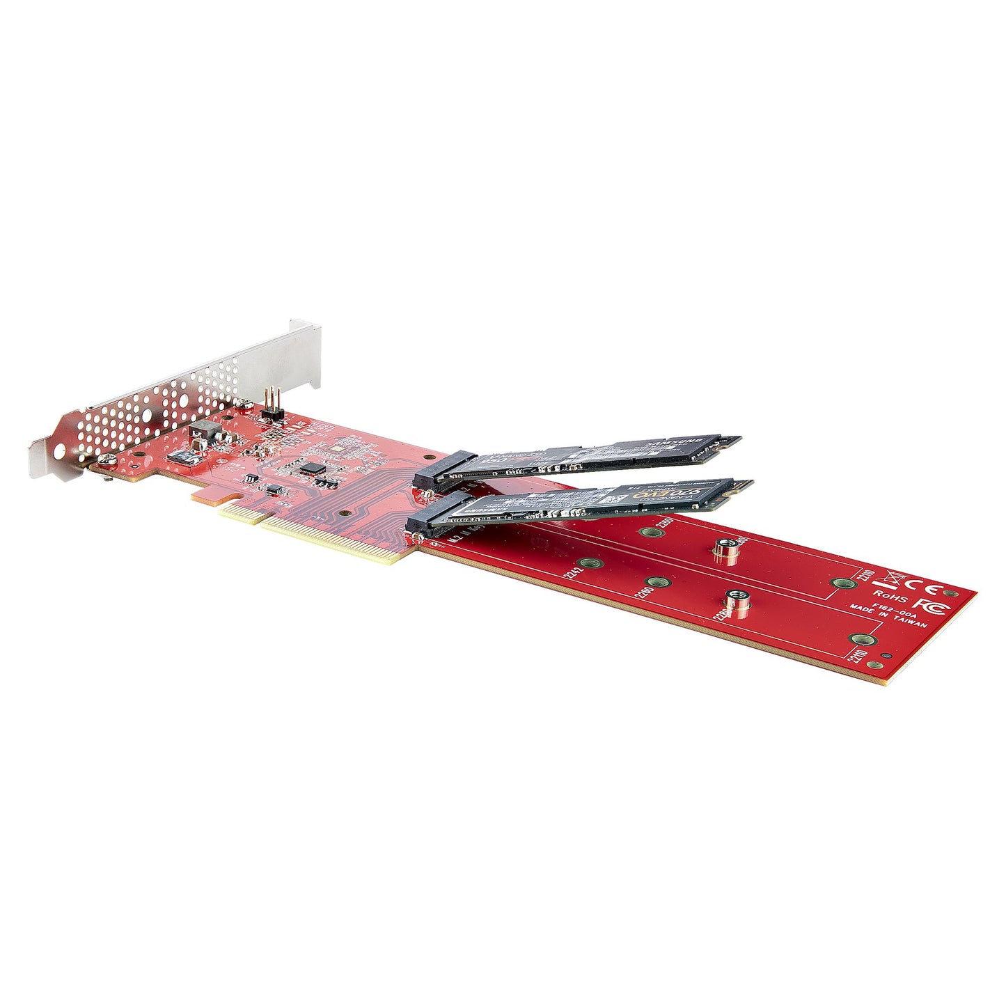 StarTech.com Dual M.2 PCIe SSD Adapter Card, PCIe x8 / x16 to Dual NVMe or AHCI M.2 Hub