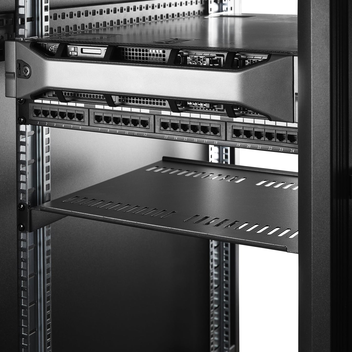 StarTech.com 2-Pack 1U Server Rack Shelf, Vented Universal Rack Mount Cantilever