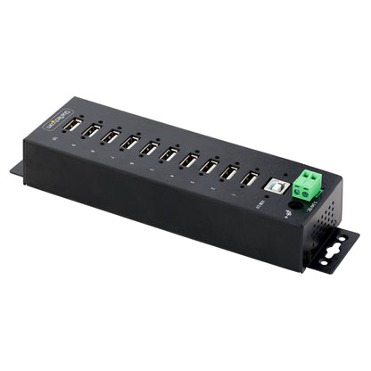 StarTech.com 10-Port Industrial USB 2.0 Hub, Rugged USB Hub w/ESD Level 4