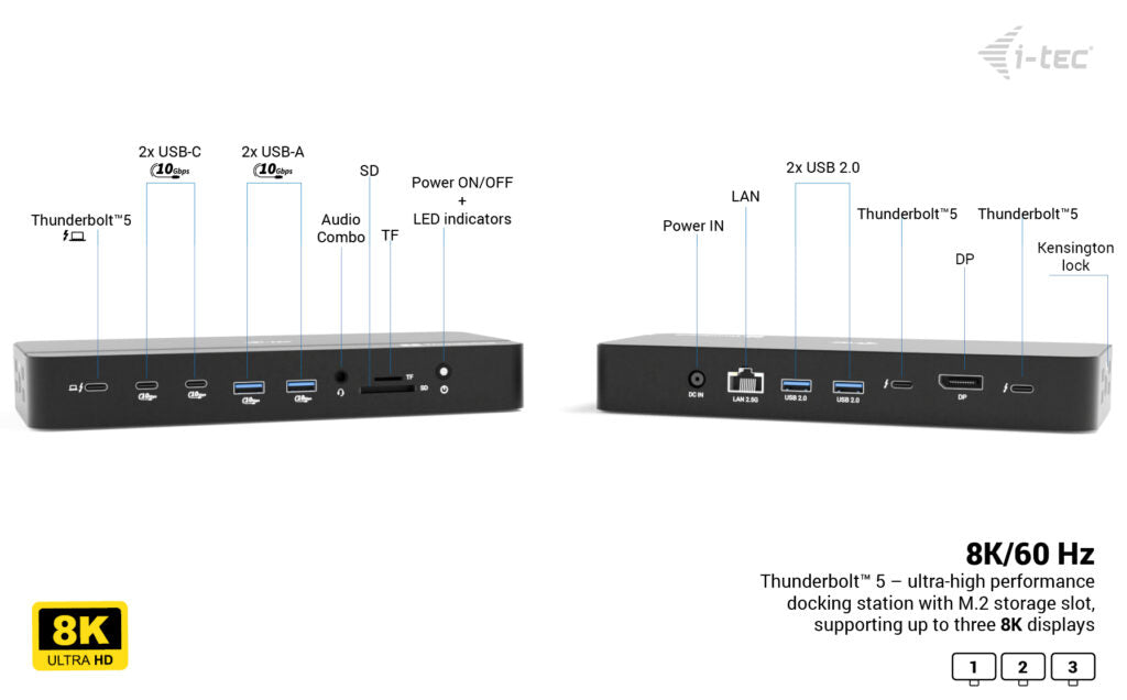 i-tec Display Thunderbolt 5 Docking Station 140W