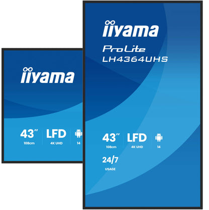 iiyama LH4364UHS-B1AG Signage Display Digital signage flat panel 43" 4K UHD VA Monitor