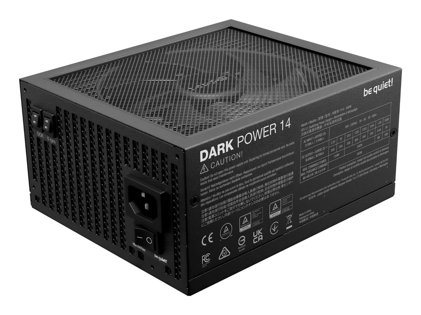 be quiet! Dark Power 14 850 W - 80 Plus Titanium power supply unit 20+4 pin ATX ATX