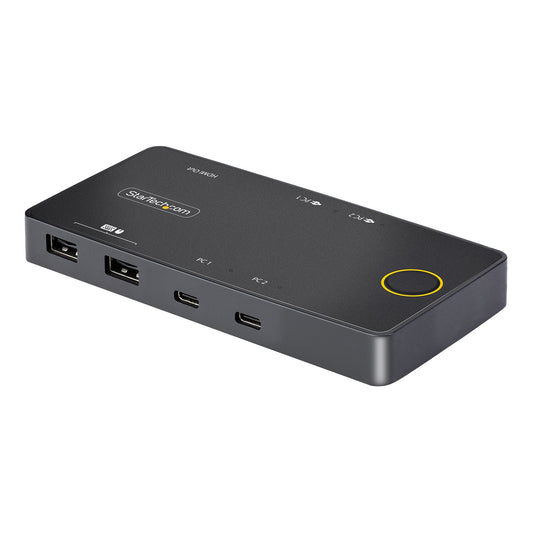 StarTech.com 2-Port USB-C KVM Switch, Single-4K 60Hz HDMI Monitor, Dual-100W Power