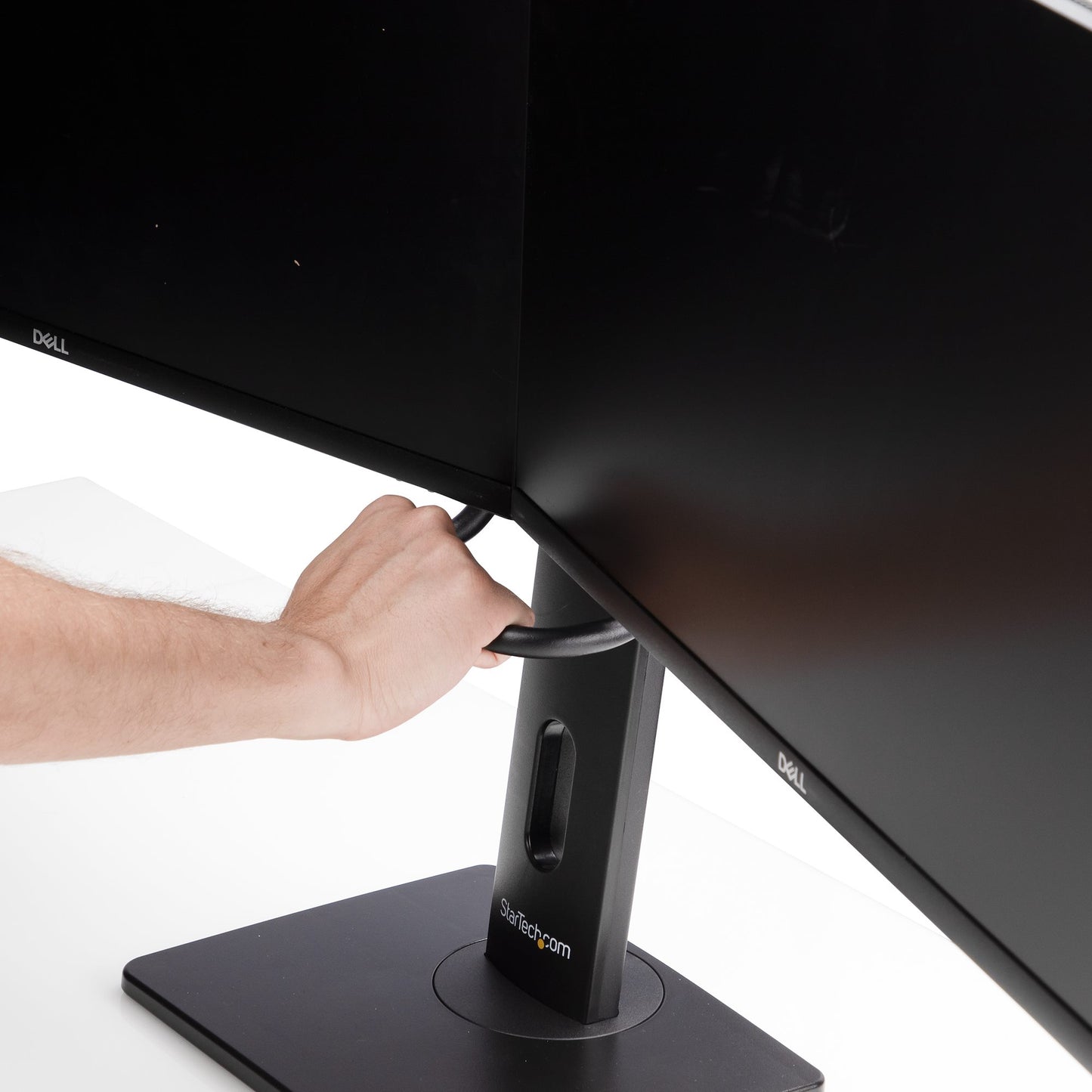 StarTech.com Crossbar Dual Monitor Desk Stand For Double 27-inch Screens, VESA Mount