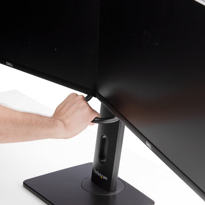 StarTech.com Crossbar Dual Monitor Desk Stand For Double 27-inch Screens, VESA Mount
