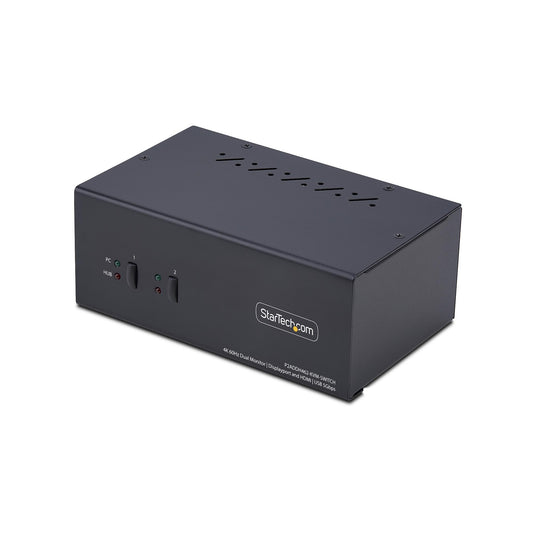 StarTech.com 2-Port Dual-Monitor DisplayPort and HDMI KVM Switch, 4K 60Hz, 1x HDMI &