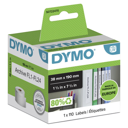 DYMO 99018/S0722470 DirectLabel-etikettes Folder, 110 pages 190mm x 38mm for Dymo Labels