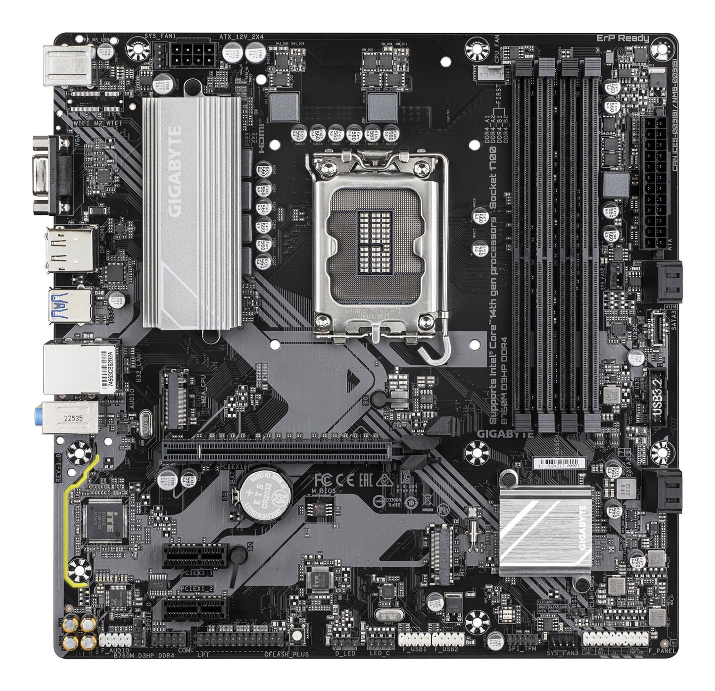 Gigabyte B760M D3HP DDR4 Motherboard - Supports Intel Core 14th Gen CPUs, 4+1+1