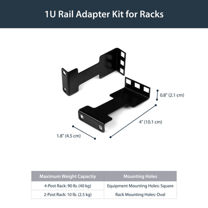 StarTech.com Server Rack Depth Extender - 1U - 4in / 10 cm - TAA Compliant