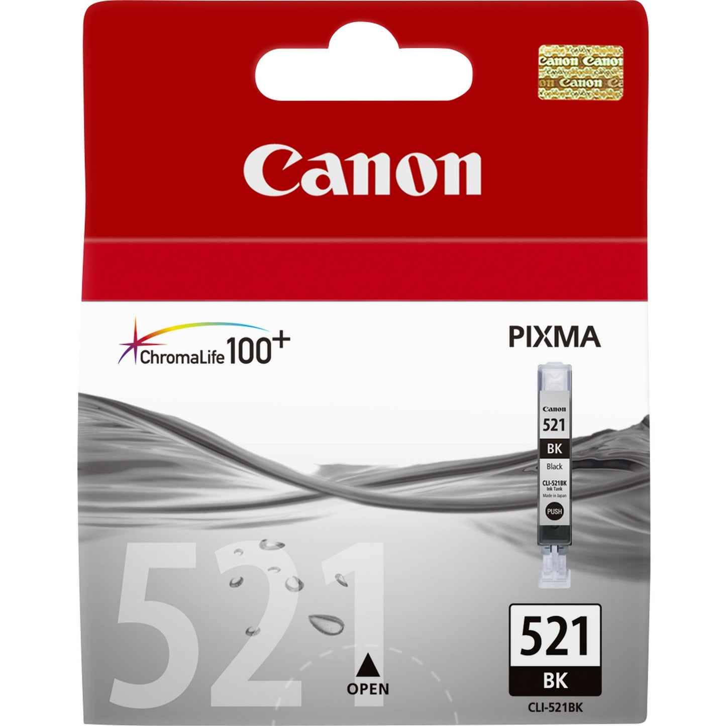 Canon 2933B001/CLI-521BK Black Ink Cartridge (1.25K pages)