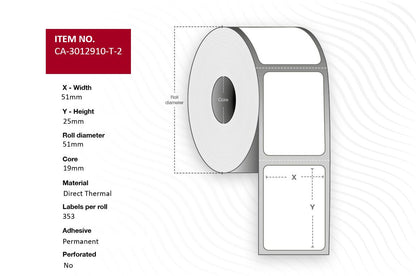 CAPTURE CA-3012910-T-2 printer label White Labels