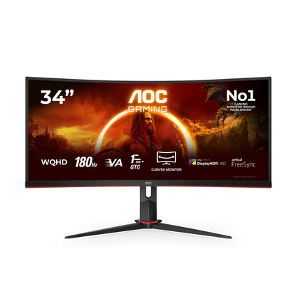 AOC G2 CU34G2XP 34" UWQHD VA 180Hz Curved Monitor