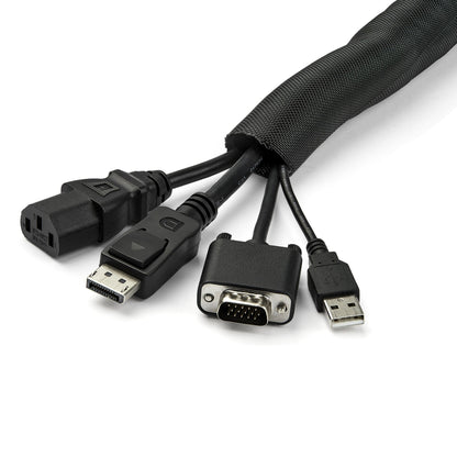 StarTech.com 15' (4.6m) Cable Management Sleeve - Flexible Coiled Cable Wrap