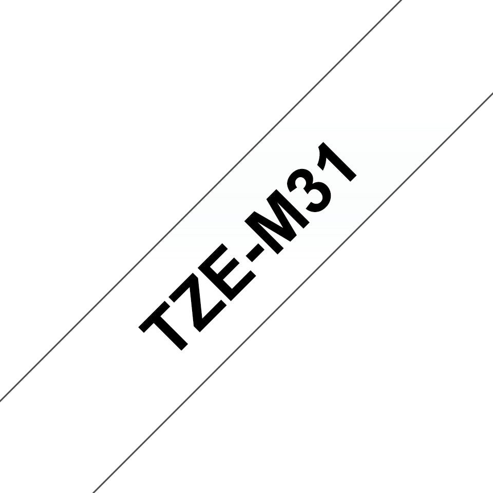 Brother TZE-M31 DirectLabel black on matt Transparent Laminat 12mm x 8m for Brother Labels