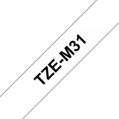 Brother TZE-M31 DirectLabel black on matt Transparent Laminat 12mm x 8m for Brother Labels