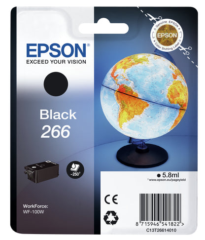 Epson C13T26614010/266 Black Ink Cartridge (260 pages, Epson WF-100 W)