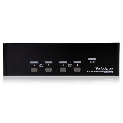 StarTech.com 4 Port Dual DVI USB KVM Switch with Audio & USB 2.0 Hub - TAA