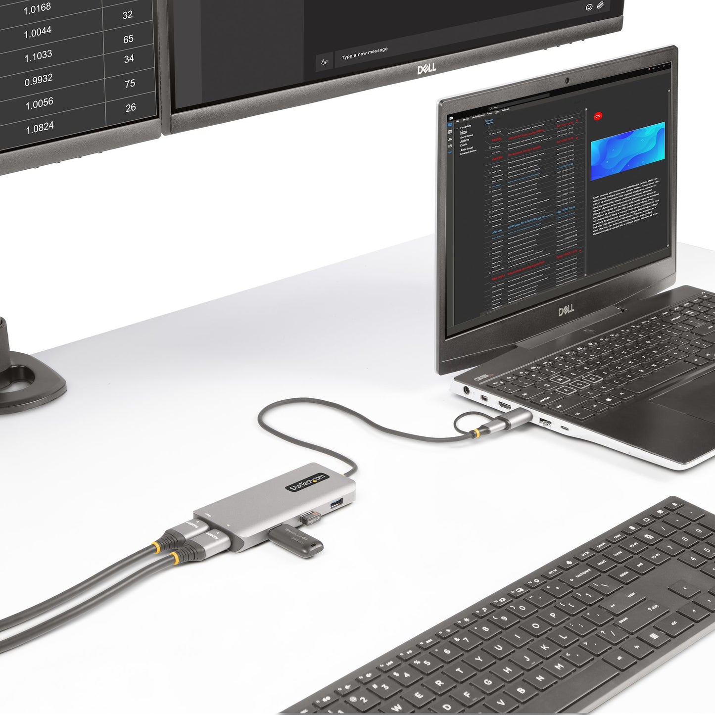 StarTech.com Multiport Adapter w/Attached USB-C Docking Station