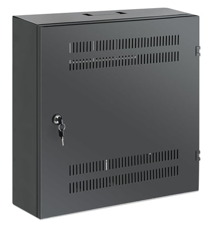 Intellinet Low-Profile 19" Wall Mount Cabinet with 4U Horizontal and 2U Vertical Rack (Black)