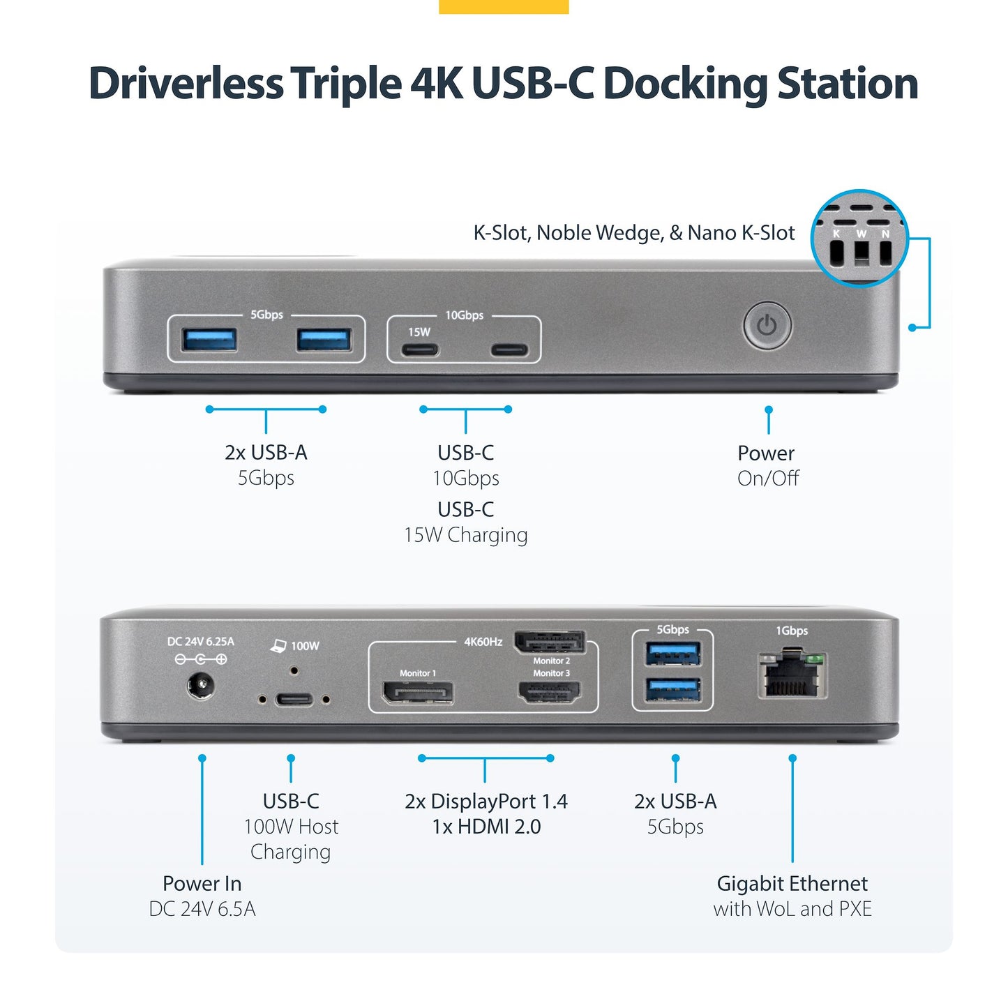 StarTech.com Displays USB-C Docking Station 100W