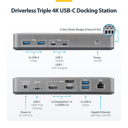 StarTech.com Displays USB-C Docking Station 100W