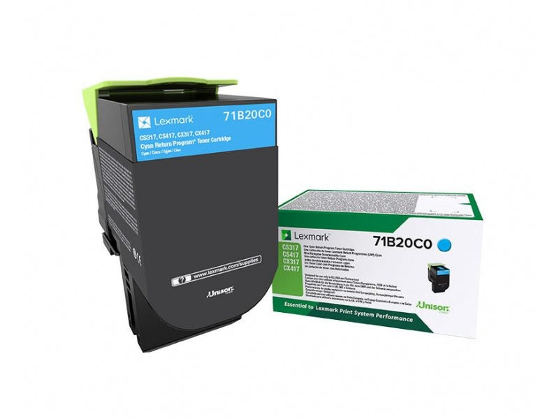 Lexmark 71B20C0 Cyan Toner Cartridge (2.3K pages)