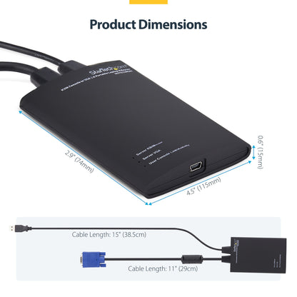 StarTech.com KVM Console to USB 2.0 Portable Laptop Crash Cart Adapter Cable