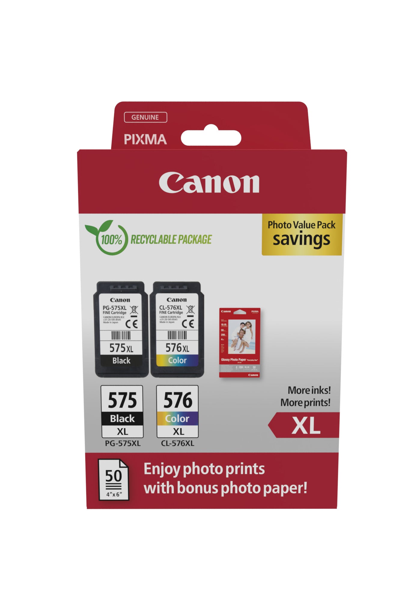 Canon 5437C006/PG-575XL+CL-576XL Black Ink Cartridge (Canon Pixma TS 3550 i)