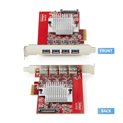 StarTech.com 4-Port USB-A PCIe Card, USB 3.2 10Gbps, PCI Express 3.0 Expansion Card Hub