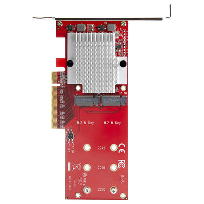 StarTech.com Dual M.2 PCIe SSD Adapter Card - x8 / x16 Dual NVMe or AHCI M.2 SSD to Hub