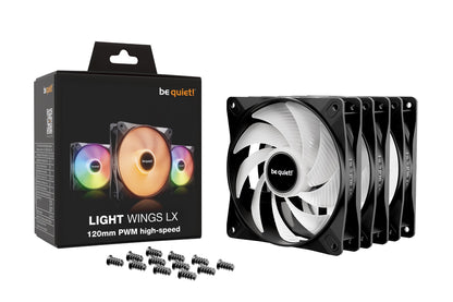 be quiet! LIGHT WINGS LX 120mm PWM High Speed 3-Pack Black Computer case Fan 12 cm 3 Cooling