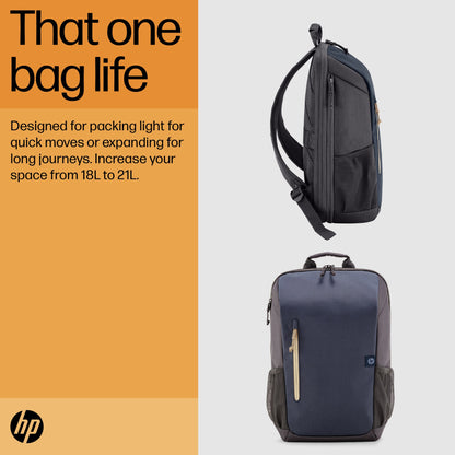 HP Travel 18 Liter 15.6 Blue Night Laptop Backpack Laptop Bag