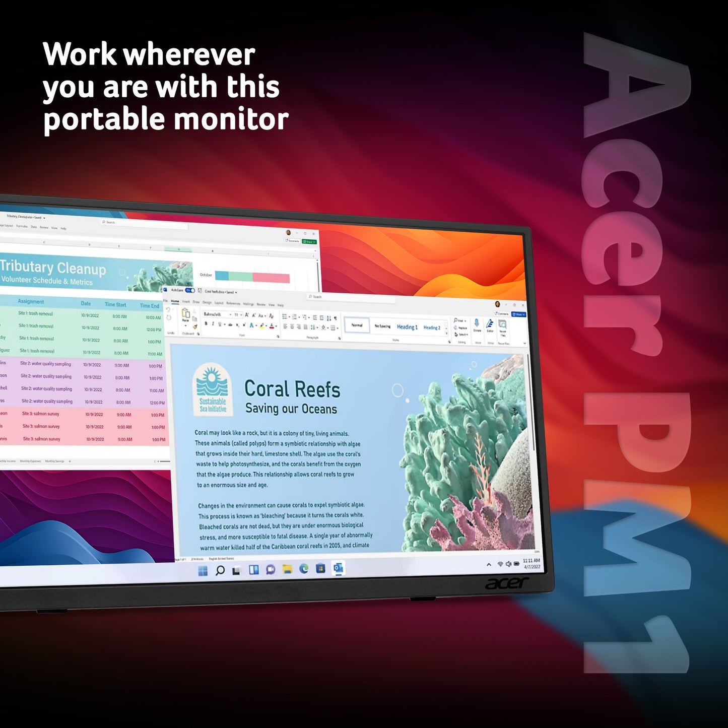 Acer PM161QT portable 15.6" Full HD IPS Monitor