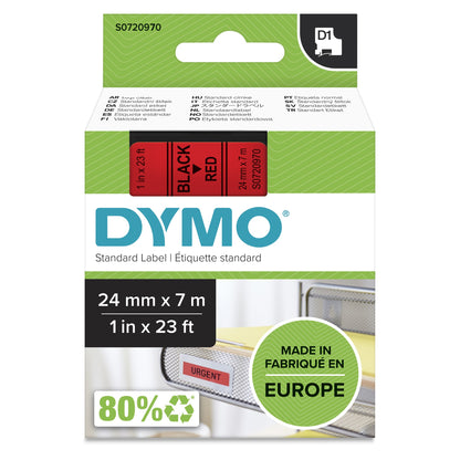 DYMO 53717/S0720970 DirectLabel-etikettes black on red 24mm x 7m for Dymo D1 Labels