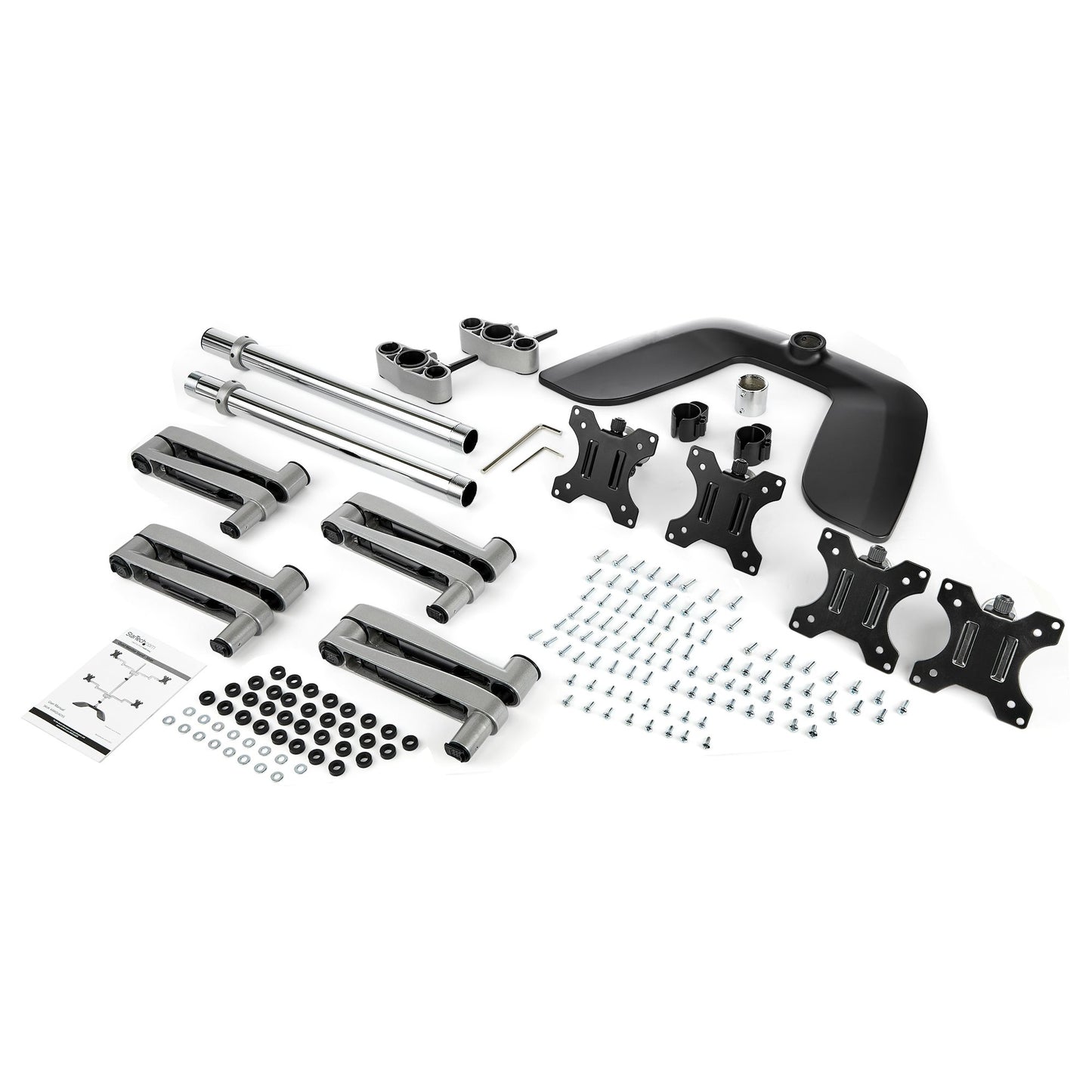 StarTech.com Desktop Quad Monitor Stand - Ergonomic VESA 4 Monitor Arm (2x2) up to Mount