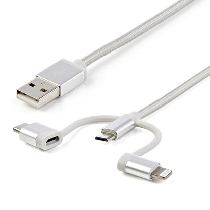 StarTech.com 1 m (3 ft.) USB Multi Charging Cable - USB to Micro-USB or USB-C or