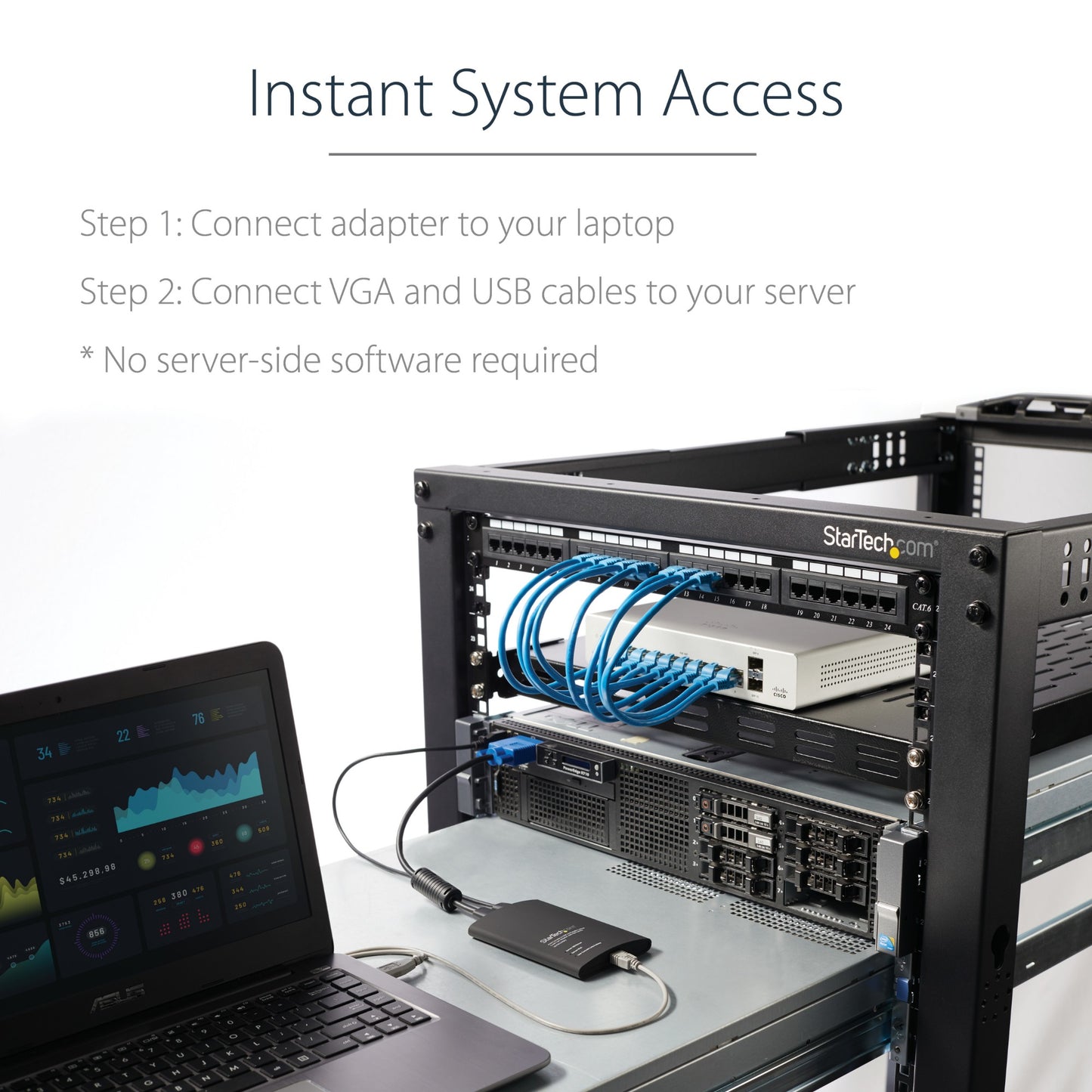 StarTech.com USB Crash Cart Adapter with File Transfer & Video Capture - TAA KVM Switch