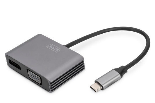 Digitus USB Type-C™ 4K 2-in-1 DisplayPort + VGA Graphics Adapter Hub