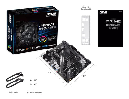 ASUS PRIME B550M-K ARGB AMD B550 Socket AM4 micro ATX Motherboard