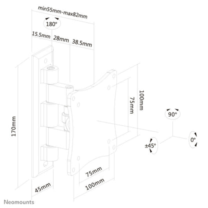 Neomounts FPMA-W810BLACK Monitor/TV mount wall 10-27" - full motion