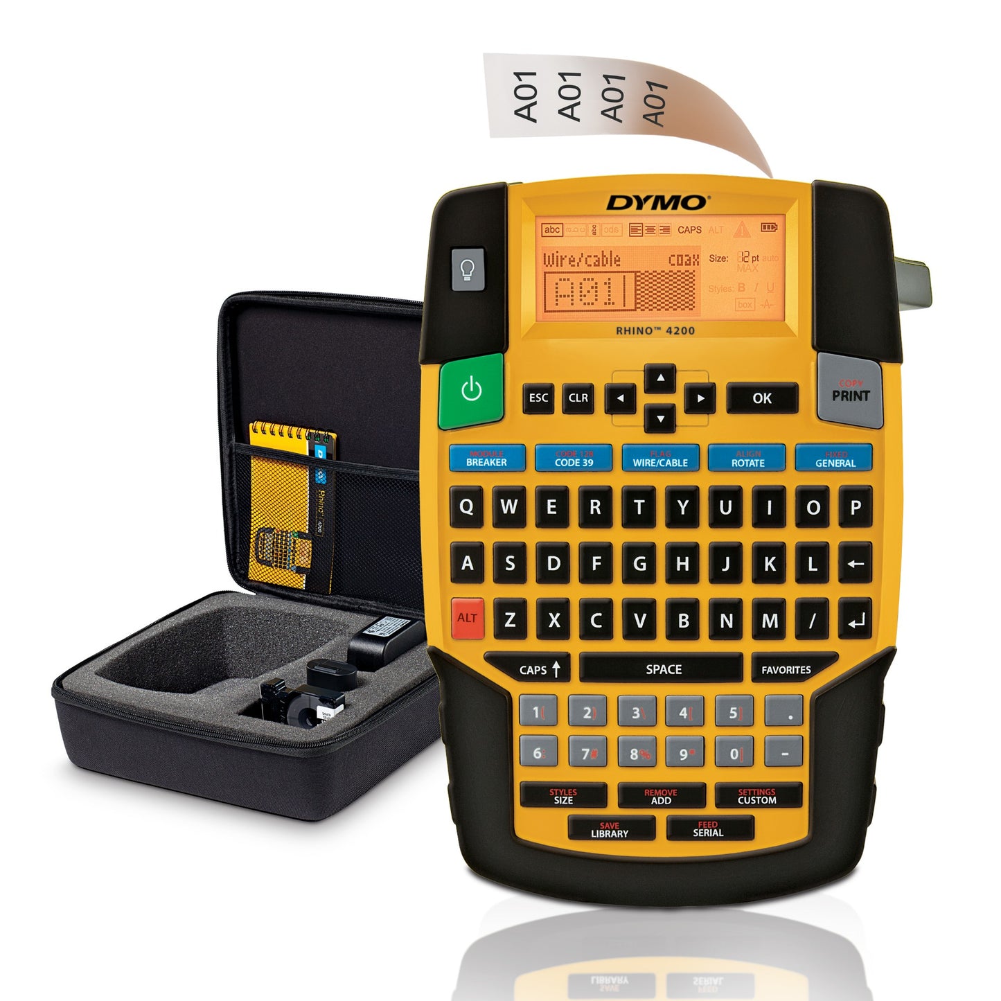 DYMO RHINO 4200 Industrial Label Maker | QWERTY Keyboard & Time-Saving Hot Keys | Label Printer