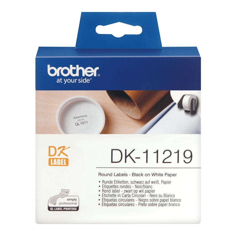 Brother DK-11219 DirectLabel Etikettes round 12mm 1200 for Brother P-Touch Labels