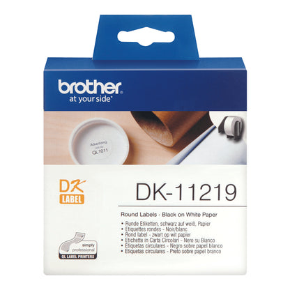Brother DK-11219 DirectLabel Etikettes round 12mm 1200 for Brother P-Touch Labels