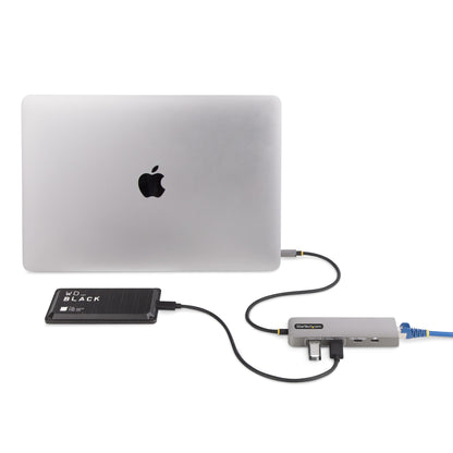 StarTech.com 3-Port Hub Ethernet USB-C Docking Station 100W